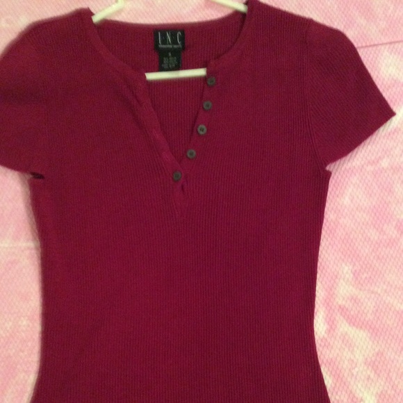 INC Sweater in a Beautiful Fuchsia Color. It Is 70% Rayon & 30% Nylon. - Picture 3 of 3